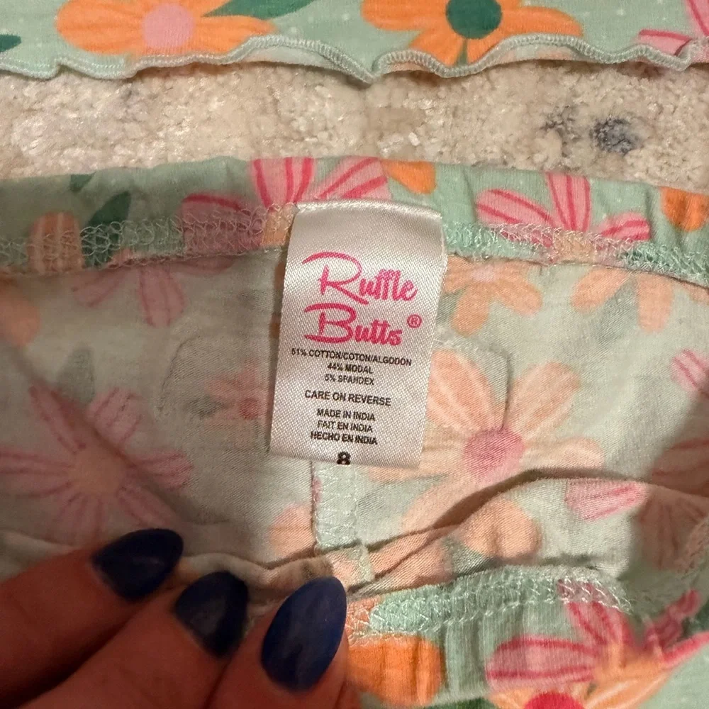 Ruffle Butts Colorful Floral Kids Pajama Set - Picture 4 of 6